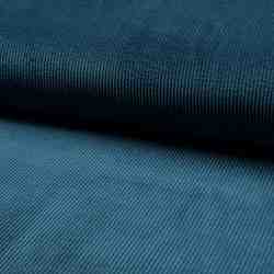 TISSU VELOURS COTELE BLEU PETROLE