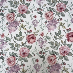 TISSU COTON BOUTON DE ROSE