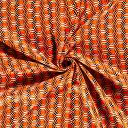 TISSU SATIN VISCOSE LABYRINTHE ORANGE