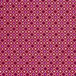 TISSU COTON MOTIF ARABESQUE NOEL FOND ROUGE