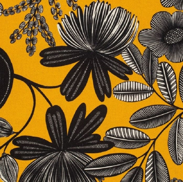 TISSU TOILE COTON ORPHEE NOIR OR