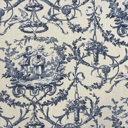 TISSU TOILE DE JOUY COLIN MAILLARD BLEU