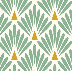 TISSU COTON  ECAILLE VERT DE GRIS