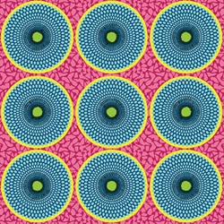 TISSU COTON BATIK ROSE BLEU