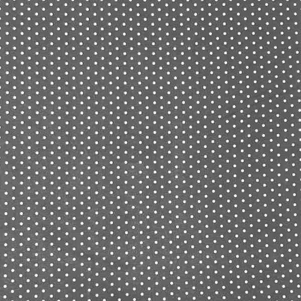 TISSU MFTA COTON ENDUIT GRIS A PETITS POIS BLANCS