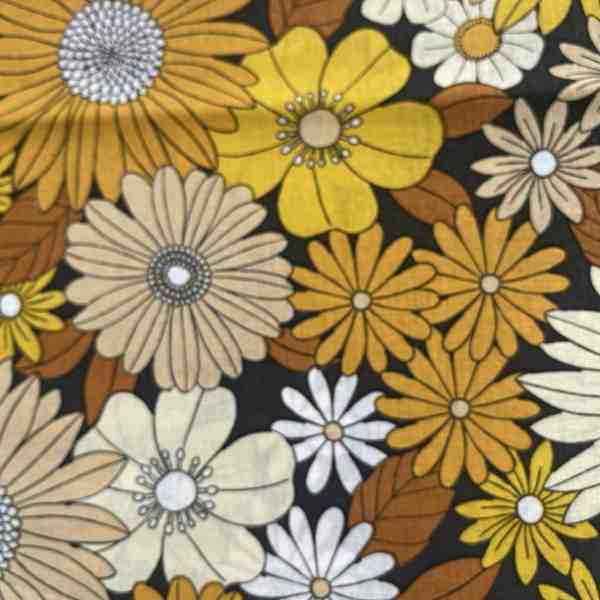 TISSU MFTA COTON ENDUIT MARGUERITE JAUNE 
