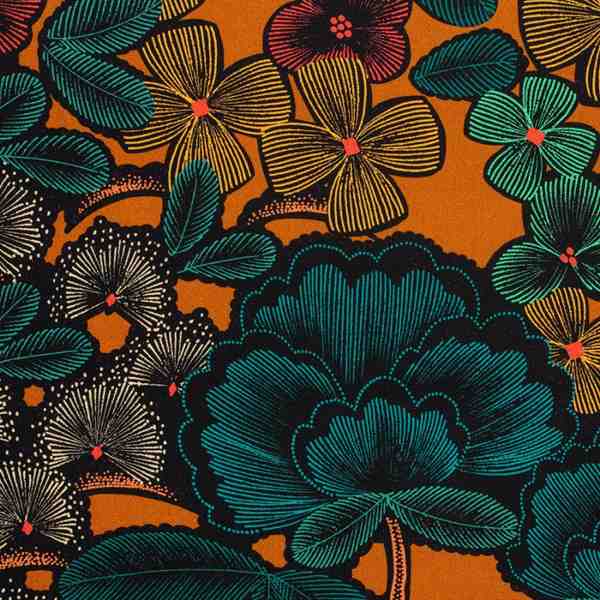 TISSU THEVENON POUR SIEGE KEW GARDENS FOND CARAMEL