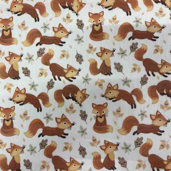 PERCALE DE COTON RENARD ROUX