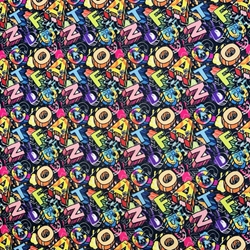 TISSU COTON LETTRE DE L ALPHABET 