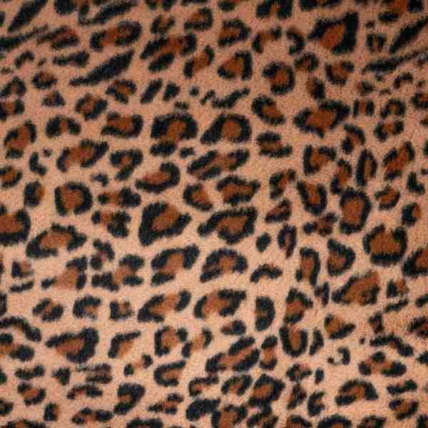 TISSU FAUSSE FOURRURE LEOPARD FAUVE