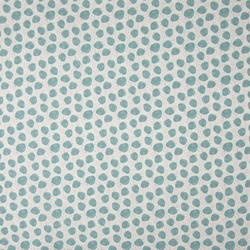 TISSU COTON FEUILLE BLANC TURQUOISE 