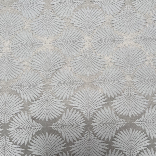 TISSU JACQUARD PALME NATUREL FOND TAUPE