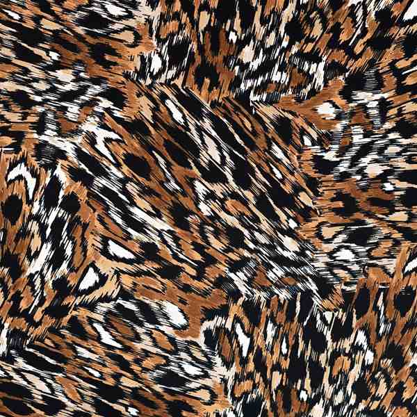 TISSU VISCOSE TWILL LEOPARD MARRON