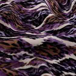 TISSU VISCOSE TWILL LEOPARD VIOLET LILAS