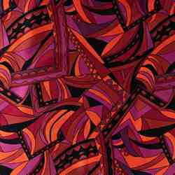 TISSU SATIN DE VISCOSE GRAPHIQUE RETRO ROUGE