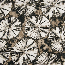 TISSU VISCOSE CERCLE NOIR ET TAUPE