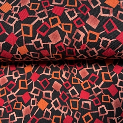 TISSU VISCOSE TWILL CUBE ROUGE ORANGE