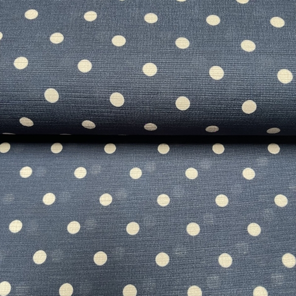 TISSU CHEMISIER POIS BLEU ET BLANC