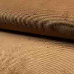 TISSU VELOURS COTELE MARRON CARAMEL