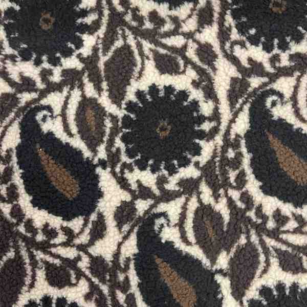 TISSU TEDDY CACHEMIRE MARRON NOIR