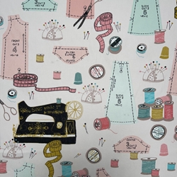 TISSU TOILE ATELIER DE COUTURE MULTICOLORE PASTEL