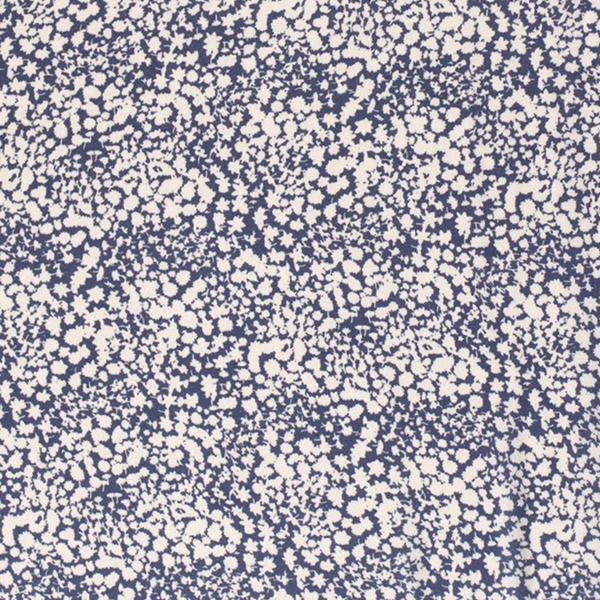 TISSU CREPE POLYESTER FEUILLAGE BLEU LAVANDE