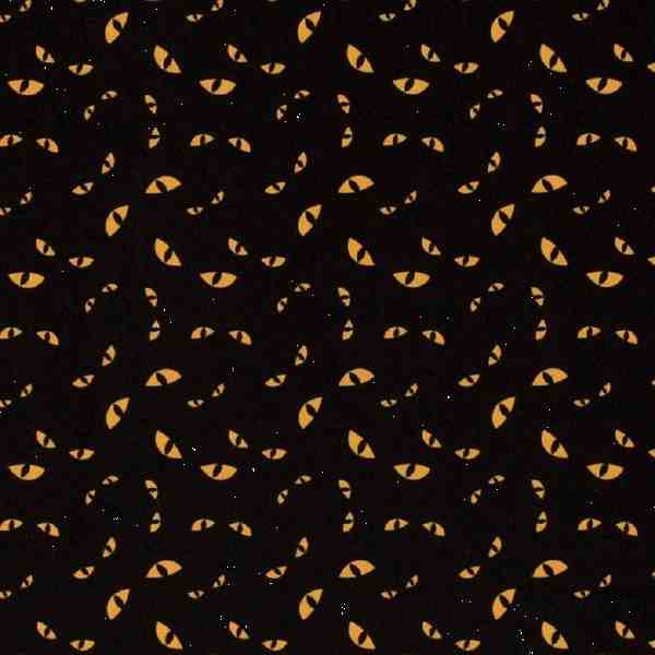 TISSU JERSEY LES YEUX D'HALLOWEEN NOIR ORANGE
