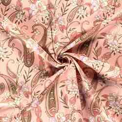 TISSU VISCOSE TWILL FLEUR ROSE