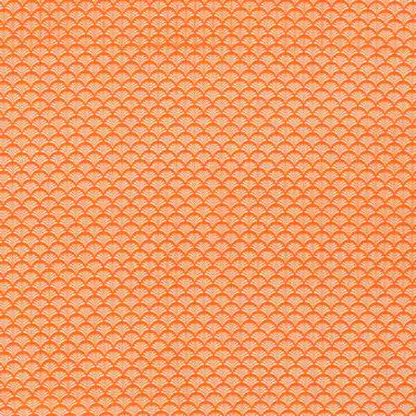 TISSU COTON IMPRIME ECAILLE ORANGE