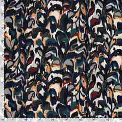 TISSU POLYESTER SATIN AQUARELLE CANARD SAFFRAN