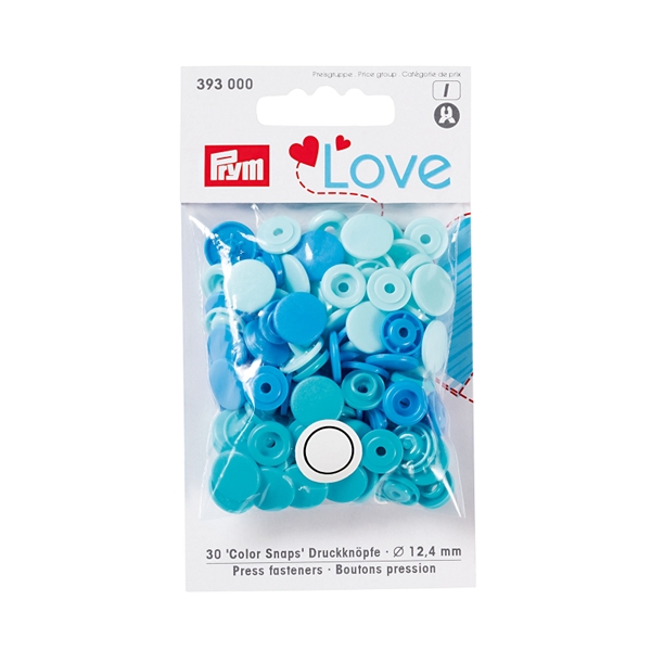 Prym Love Boutons press. plast. 12,4mm bleu