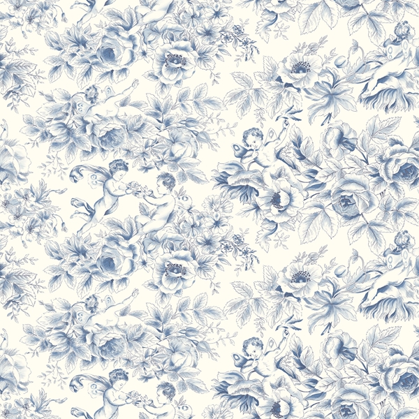 TISSU COTON RENFORCE LOS ANGELES ANGES BLEUS