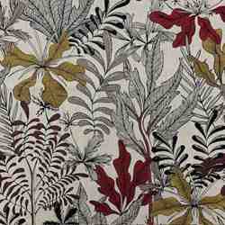 TISSU TOILE ASPECT LIN ENDUIT BANGKOK ROUGE