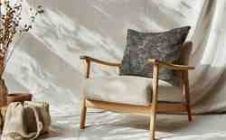 TOILE ASPECT LIN PLUMAGES NOIR ET BLANC