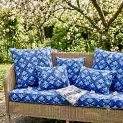 TISSU MFTA COTON FEUILLE AMANDA BLEU 