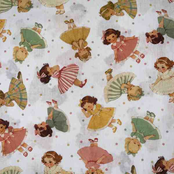 PERCALE DE COTON LE MONDE DES POUPEES