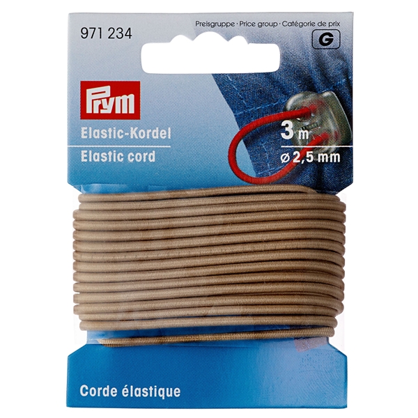 Corde élastique 2,5 mm beige