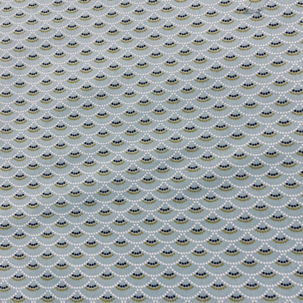 COUPON COTON OEKO-TEX POINTS GRIS  0M95 X 1M40