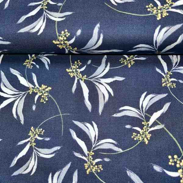 Tissu Popeline de Coton Sophistication Bleu Nuit