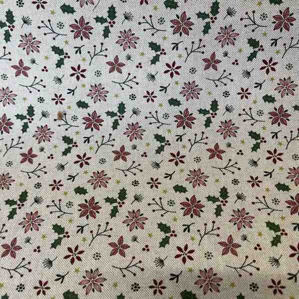POPELINE ASPECT LIN  FLEURETTES ET ETOLIES DE NOEL