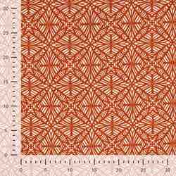 TISSU COTON IMPRIMÉ MOTIFS GÉOMÉTRIQUES TERRACOTTA