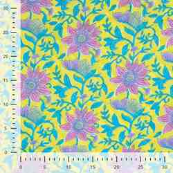 TISSU MATELASSÉ COTON IMPRIMÉ RÉVERSIBLE JAUNE