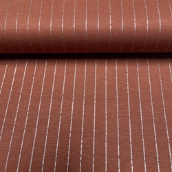 TISSU UNI RAYURE LUREX TERRACOTTA