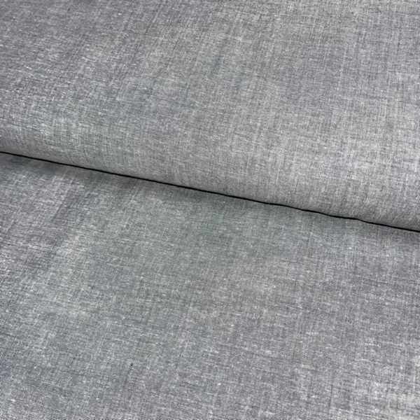 TISSU CHEMISE CHAMBRAY GRIS  NOIR