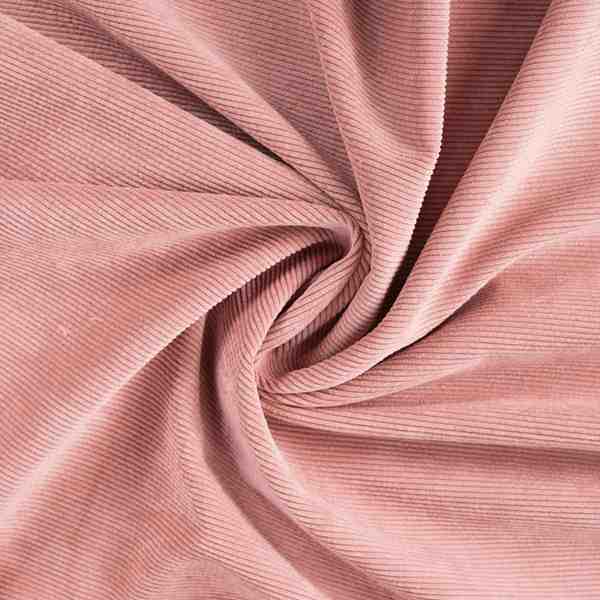 TISSU VELOURS COTELE ROSE ENVERS IMITATION MOUTON