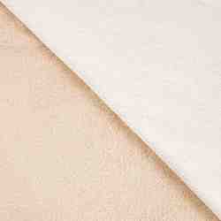 TISSU VELOURS COTELE BLANC ENVERS IMITATION MOUTON