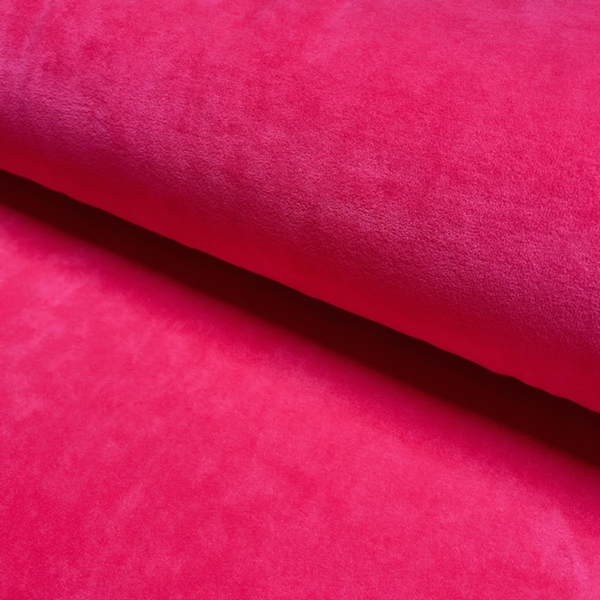 TISSU JERSEY VELOURS ROSE FUCHSIA OEKO-TEX 