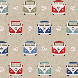 TISSU TOILE ASPECT LIN FACE COMBI VW MULTICOLORE