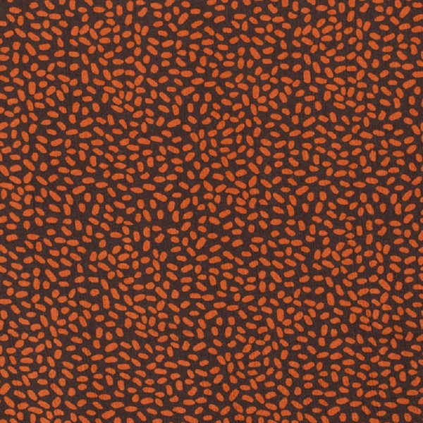 TISSU CREPE VISCOSE IMPRIME GRAIN DE CAFE ORANGE