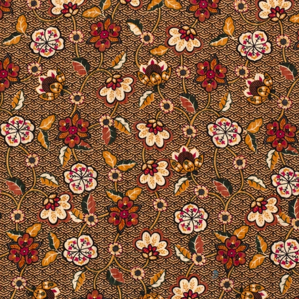 TISSU CHEMISIER COTON VISCOSE FLEUR MIEL
